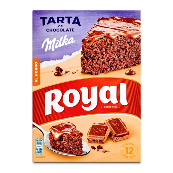 Preparado para tarta de chocolate milka Royal caja 350 g 2