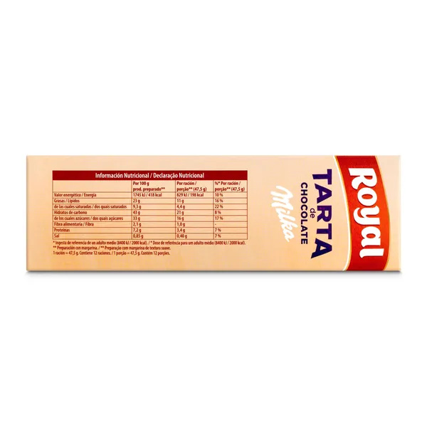 Preparado para tarta de chocolate milka Royal caja 350 g 4