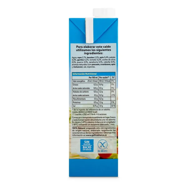 Caldo casero de pescado 100% natural Gallina Blanca brik 1 L 3