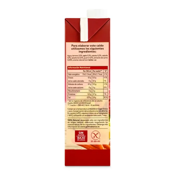 Caldo casero de carne 100% natural Gallina Blanca brik 1 L 3
