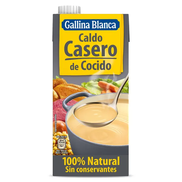 Caldo casero de cocido 100% natural Gallina Blanca brik 1 L
