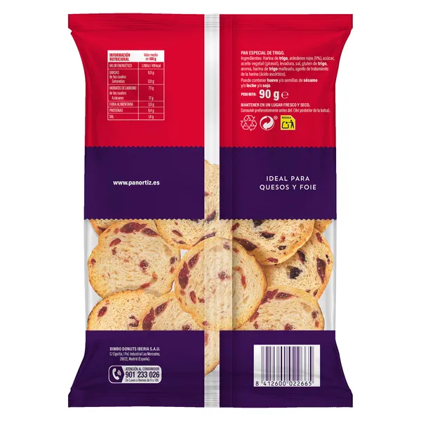 Mini biscotes con arándanos Ortiz 90 g 2