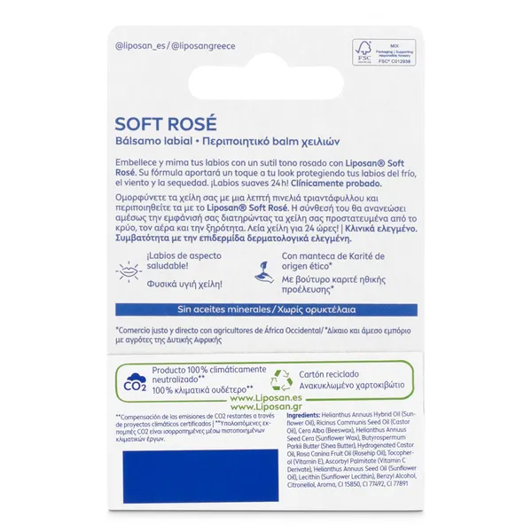 Protector labial soft rose Liposan tubo 1 unidad 3