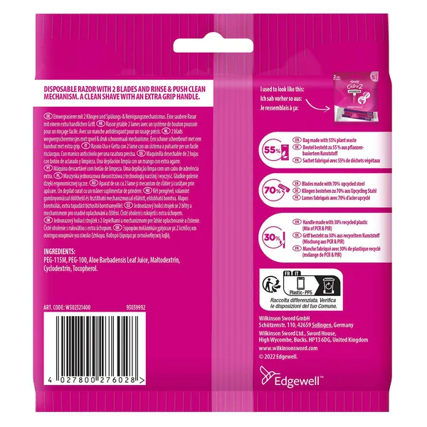 Maquinilla desechable mujer Wilkinson blister 7 unidades 2