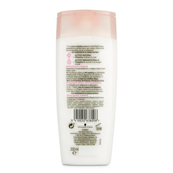 Leche limpiadora suave todo tipo de piel Diadermine bote 200 ml 2