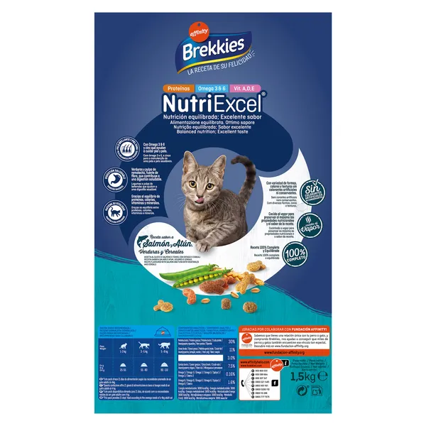 Alimento para gatos con salmón y atún Brekkies 1.5 Kg 3