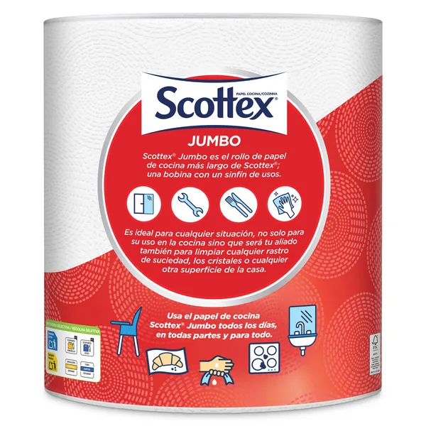 Papel de cocina jumbo Scottex bolsa 1 unidad 5