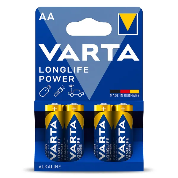 Pila alcalina power aa Varta 4 unidades 2