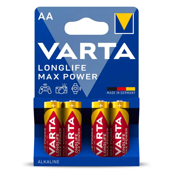 Pila alcalina max power aa Varta 4 unidades 2