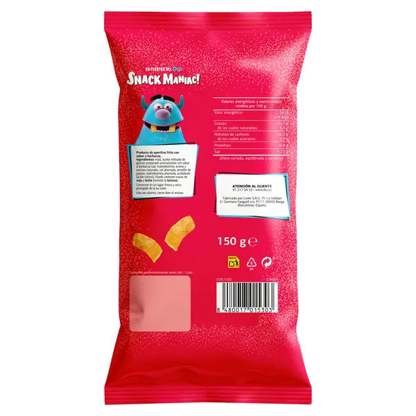 Tiras de maíz sabor barbacoa Dia Snack Maniac 150 g 2