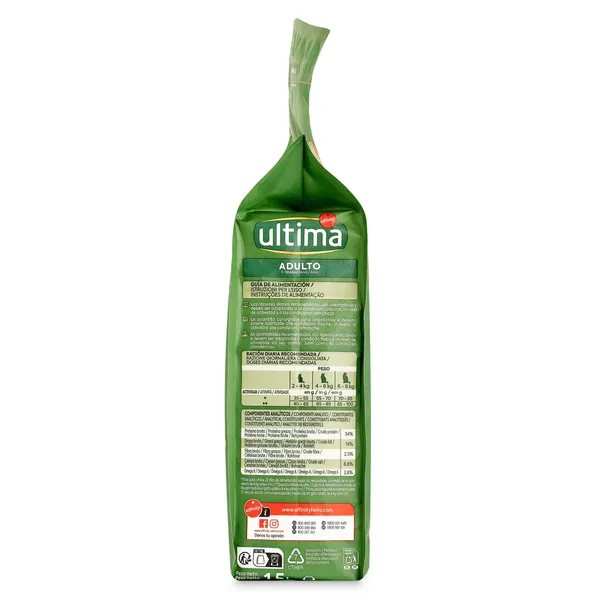 Alimento para gatos adultos sabor pollo Ultima bolsa 1.5 Kg 2