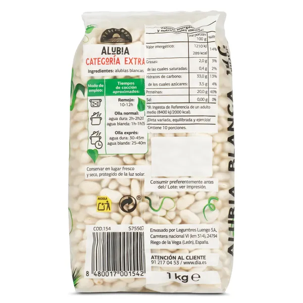 Alubias blancas Dia Vegecampo 1 Kg 3