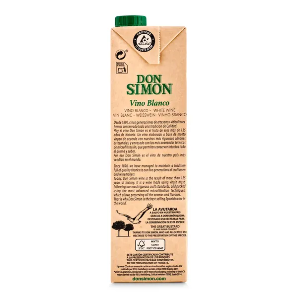 Vino blanco Don Simón brik 1 L 3
