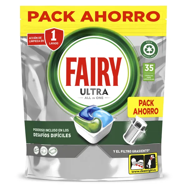 Lavavajillas máquina ultra platinum Fairy bolsa 35 unidades 2