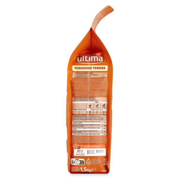 Alimento para perros yorkshire terrier con pollo y arroz Ultima 1.5 Kg 3