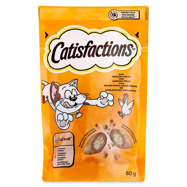 Snack para gatos con pollo Catisfaction 60 g 2