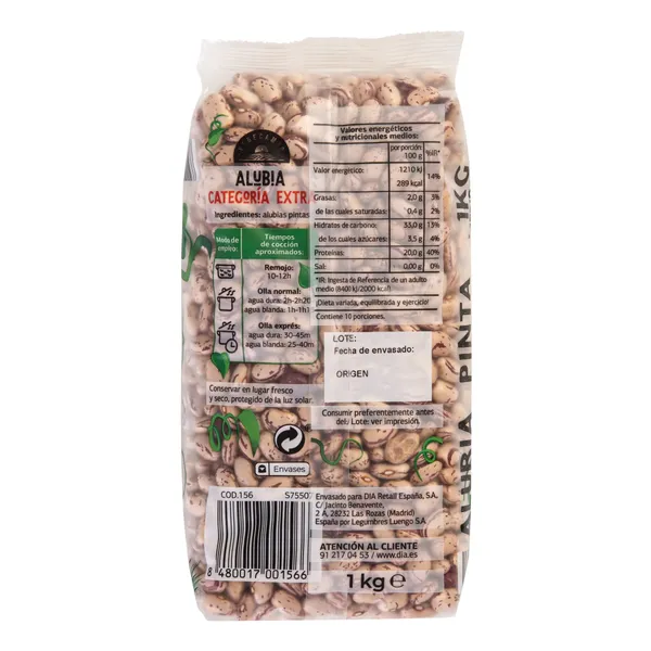 Alubias pintas Dia Vegecampo 1 Kg 2