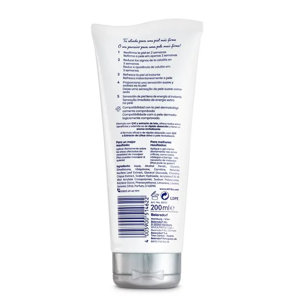 Gel crema anticelulítica + reafirmante Q10 Nivea tubo 200 ml 4