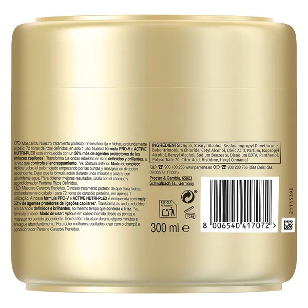 Mascarilla reconstructora rizos definidos Pantene frasco 300 ml 2