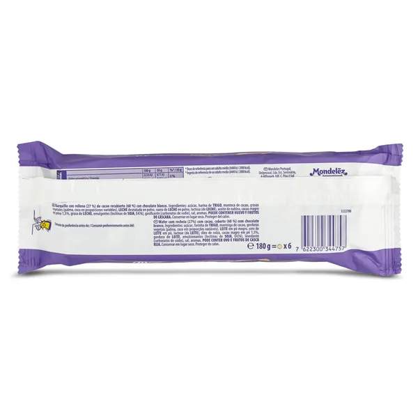 Galletas choco wafer chocolate blanco Milka bolsa 180 g 2