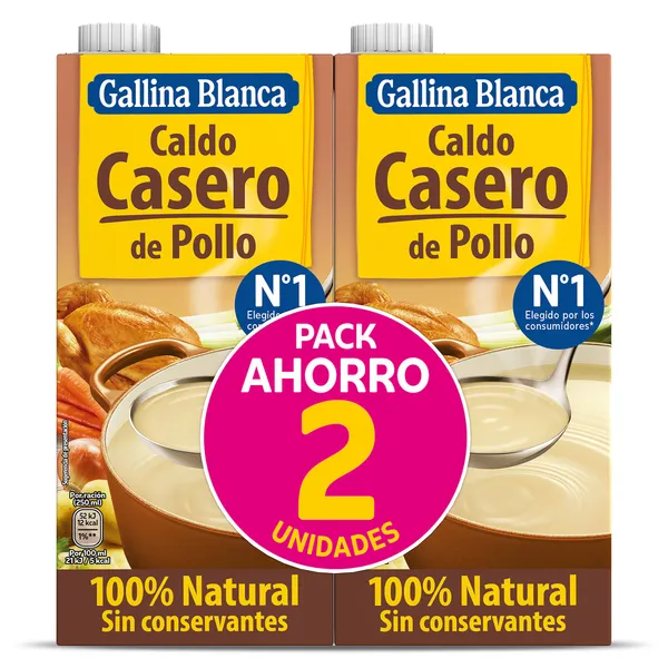 Caldo de pollo Gallina Blanca 2 x 1 L 2