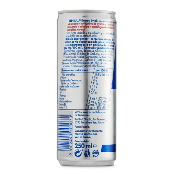 Bebida energética Red bull lata 250 ml 2