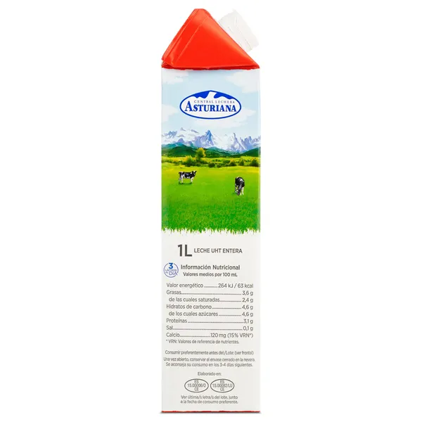 Leche entera Asturiana 1 L 3