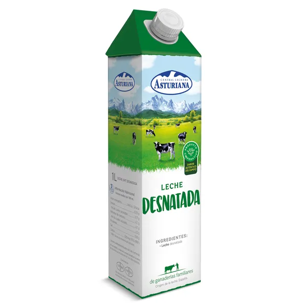 Leche desnatada Asturiana 1 L 2