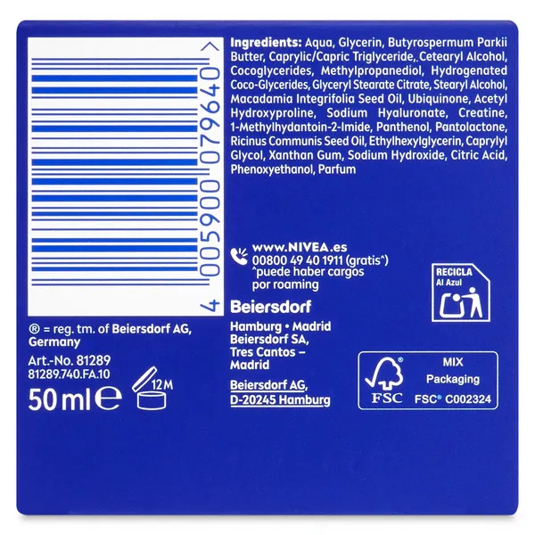 Crema facial de noche plus antiarrugas Nivea frasco 50 ml 3