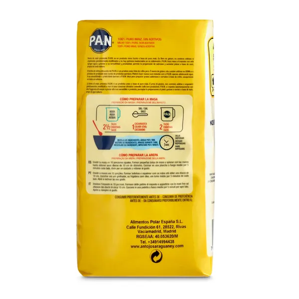Harina de maíz blanco PAN 1 Kg 4