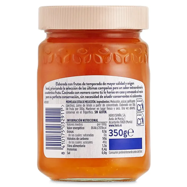 Mermelada de melocotón de temporada Hero 350 g 3
