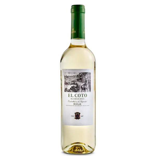 Vino blanco Rioja El coto botella 75 cl