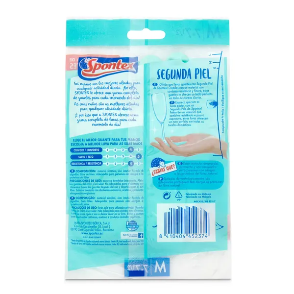 Guantes reutilizables segunda piel talla M Spontex bolsa 2 unidades 3