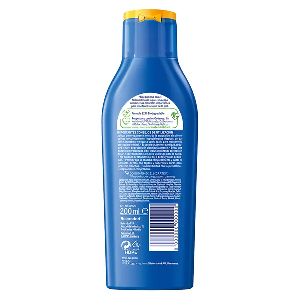 Leche solar protege & hidrata spf 30 Nivea bote 200 ml 2