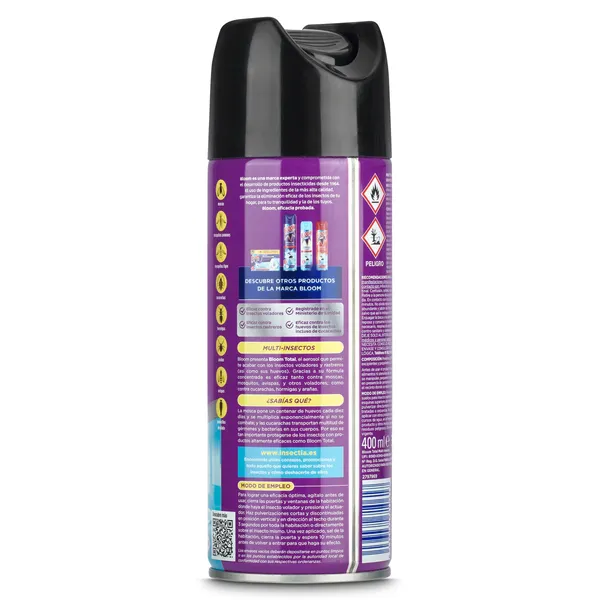 Insecticida total multi insectos Bloom spray 400 ml 2