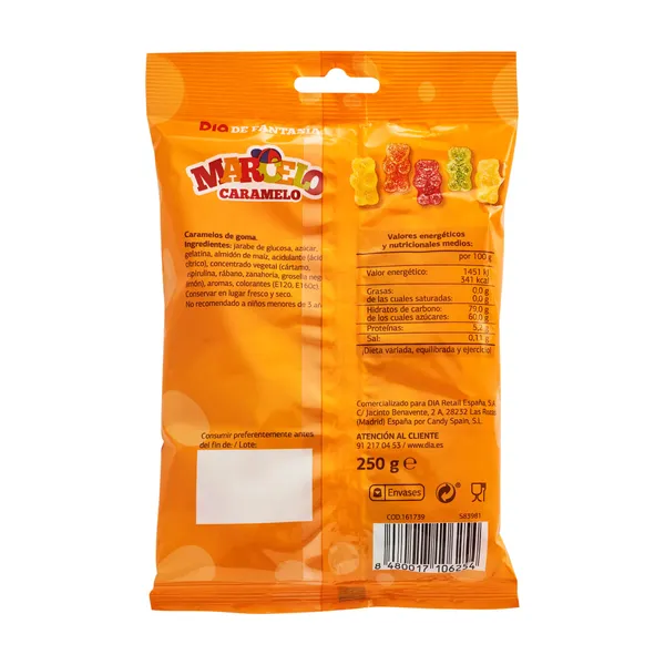 Golosinas ositos azucarados Marcelo Caramelo de Dia bolsa 250 g 2