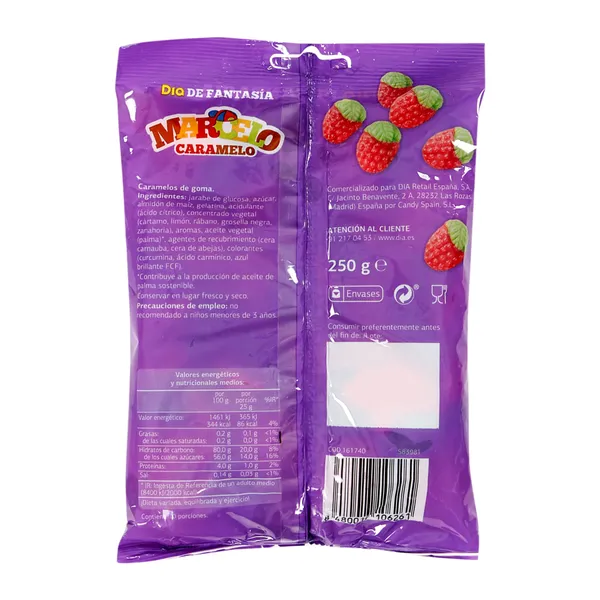 Golosinas fresa Marcelo Caramelo de Dia bolsa 250 g 2