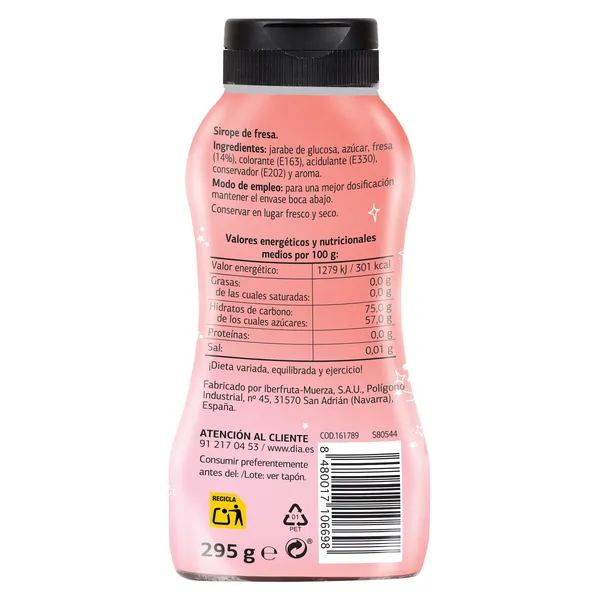 Sirope de fresa Delimagic de Dia 295 g 3