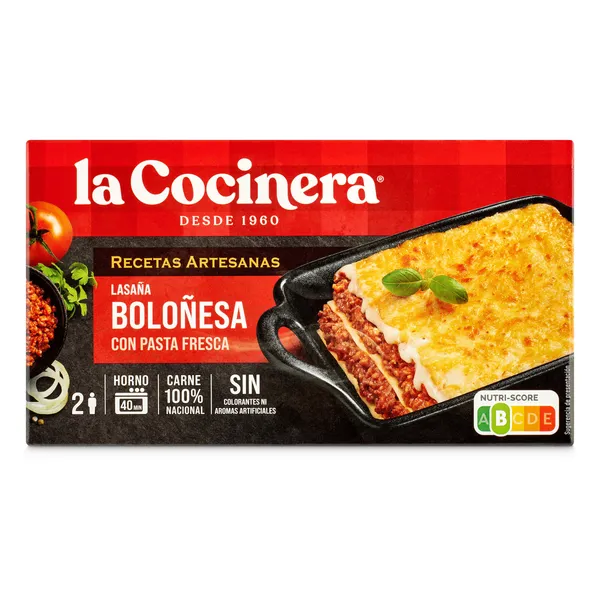 Lasaña boloñesa La cocinera 500 g 2