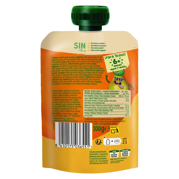 Alimento infantil con puré de frutas y galleta Hero 100 g 3
