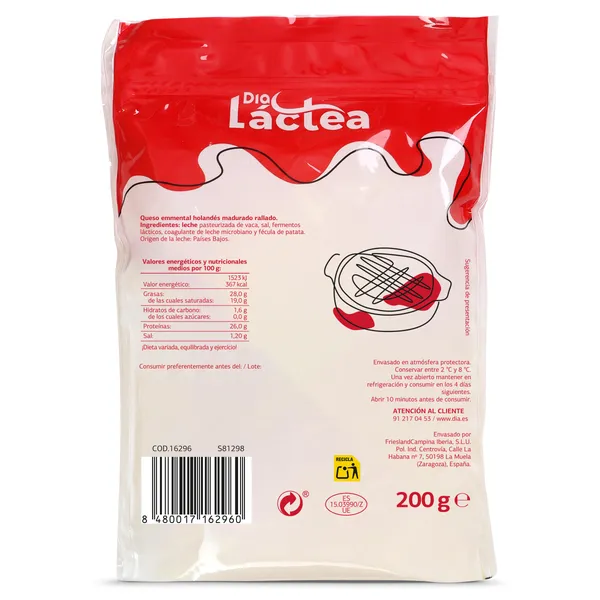 Queso emmental rallado Dia Láctea 200 g 2
