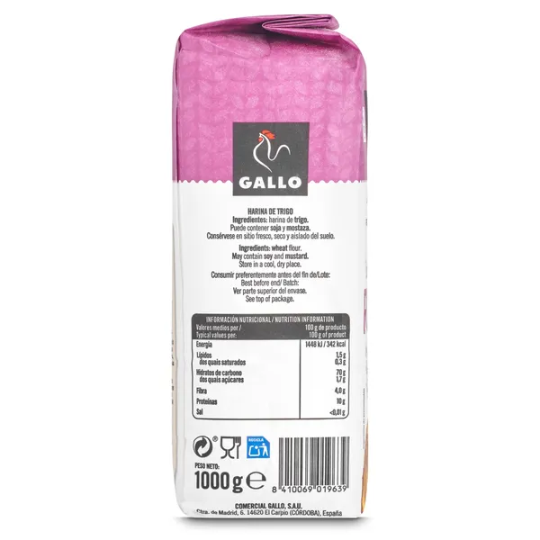 Harina de trigo para repostería Gallo 1 Kg 4