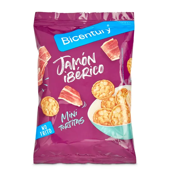 Tortitas de maíz sabor jamón ibérico Bicentury caja 70 g 2