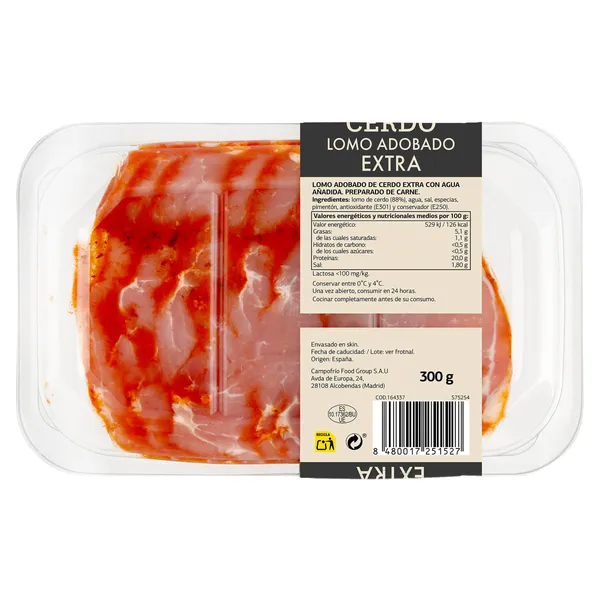 Lomo de cerdo adobado Selección de Dia 300 g 4