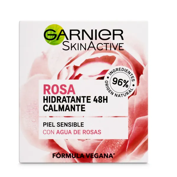 Crema facial hidratante y calmante con agua de rosas Garnier frasco 50 ml 2
