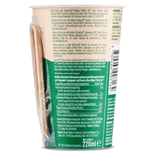 Café latte Starbucks vaso 220 ml 2