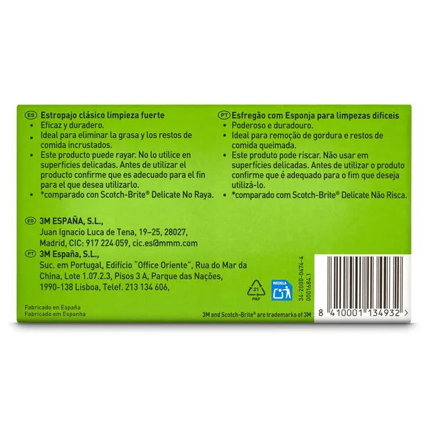 Estropajo classic verde Scotch brite 3 unidades 4
