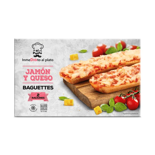Baguette de jamón y queso 2 unidades Dia Al Punto 250 g 2