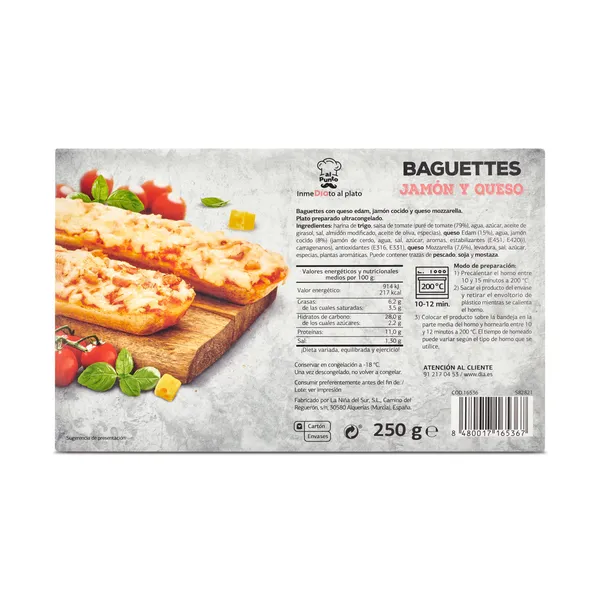 Baguette de jamón y queso 2 unidades Dia Al Punto 250 g 4