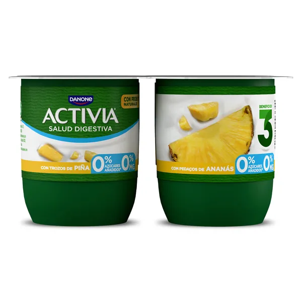 Bífidus con piña desnatado Activia pack 4 x 120 g 2